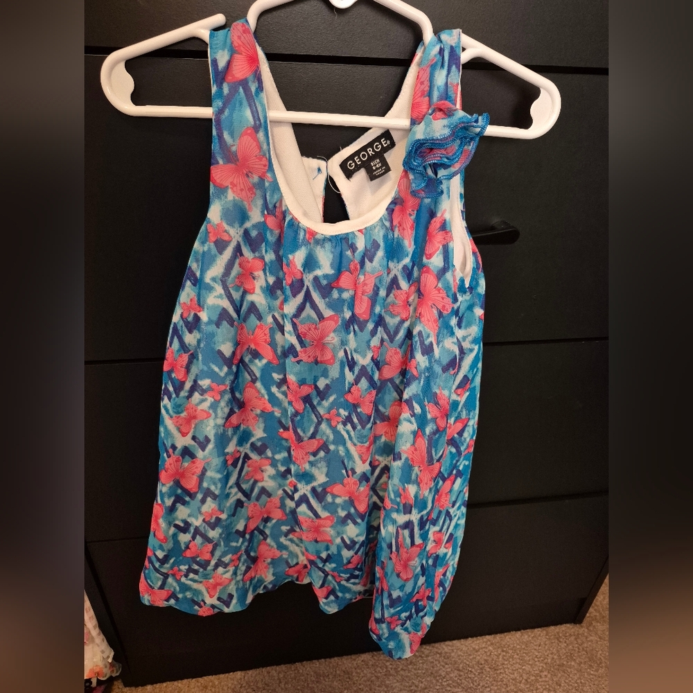 George Kids' Blue and Pink Floral Blouse